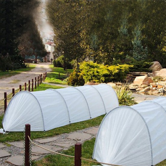 Zahradní tunelový fóliovník 2 x 400 x 120 x 100 cm pokrytý tkaninou