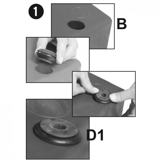 Gumová průchodka pro 16mm a 25mm hadice  - Těsnění do nádrží