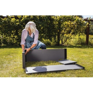 Vyvýšený záhon Keter Maple Square 106 x 106 x 32 cm, šedý wpc dřevoplast