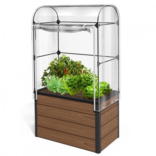 Vyvýšený záhon Keter Maple green house 99 x 58 x 185 cm, wpc hnědý s fóliovníkem Vyvýšený záhon Keter Maple green house 99 x 58 x 185 cm, wpc hnědý s fóliovníkem