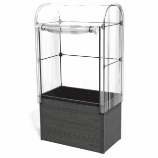 Vyvýšený záhon Keter Maple green house 99 x 58 x 185 cm, wpc šedý s fóliovníkem