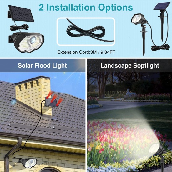 Zahradní solární lampa s detektorem pohybu, 106 LED, 3 režimy, 2200 mAh Zahradní solární lampa s detektorem pohybu, 106 LED, 3 režimy, 2200 mAh