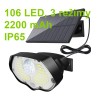 Zahradní solární lampa s detektorem pohybu, 106 LED, 3 režimy, 2200 mAh Zahradní solární lampa s detektorem pohybu, 106 LED, 3 režimy, 2200 mAh