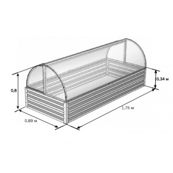Vyvýšený záhon - pařeniště - mini skleník z 4 mm polykarbonátu, 89 x 175 x 80 cm Vyvýšený záhon - pařeniště - mini skleník z 4 mm polykarbonátu, 89 x 175 x 80 cm