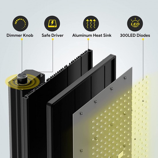 Grow LED lampa - IR 1000 W stmívatelná světla, plné spektrum 300 LED Samsung