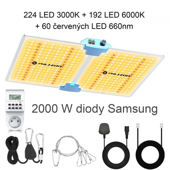 Grow LED panel Phlizon 2000 W stmívatelná světla, plné spektrum 476 LED Samsung