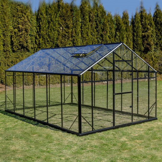 Zahradní skleník SANUS GLASS XL-12, 290 x 430 cm, ze skla 4 mm