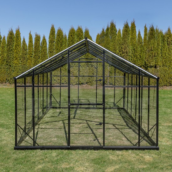 Zahradní skleník SANUS GLASS XL-12, 290 x 430 cm, ze skla 4 mm