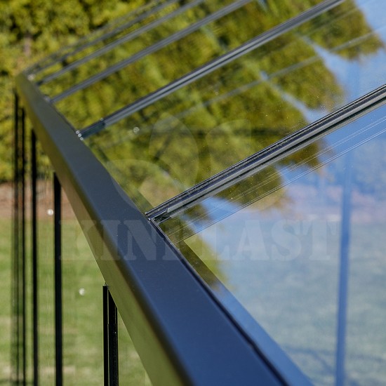 Zahradní skleník SANUS GLASS L-07, 220 x 290 cm, z tvrzeného skla 4 mm