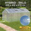 Skleník SANUS HYBRID L-10, 220 x 430 cm, sklo 4 mm + 6 mm polykarbonát