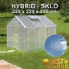 Skleník SANUS HYBRID L-05, 220 x 220 cm, sklo 4 mm + 6 mm polykarbonát