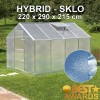 Skleník SANUS HYBRID L-07, 220 x 290 cm, sklo 4 mm + 6 mm polykarbonát