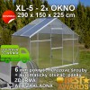 Skleník GAMPRE SANUS XL-05, 290 x 150 cm, 6 mm + zdarma otvírač, pásky a svorky