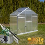Skleník GAMPRE SANUS L-3, 220 x 140 cm, 6 mm + zdarma otvírač, pásky a svorky