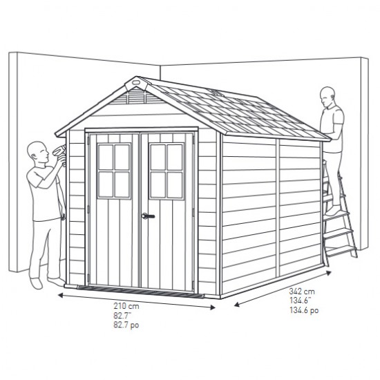 Zahradní domek Keter NEWTON 7511 228 × 350 cm, dřevo-plast EVOTECH, antracit