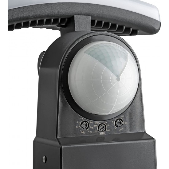Venkovní LED světlo detektor pohybu IP65, montáž na stěnu/rohové, antracit, 19 W 1700 lm 6000 K