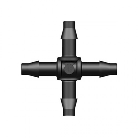 PE 4/6 mm Spojka X-kus, tvarovka pro kapkovací a zavlažovací hadice