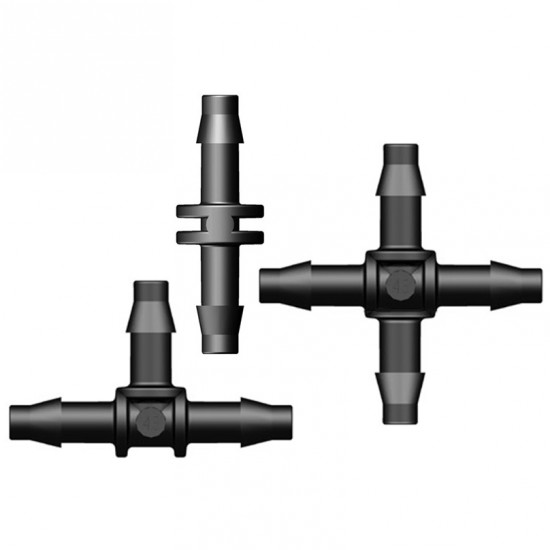PE 4/6 mm Spojka, tvarovka pro kapkovací a zavlažovací hadice